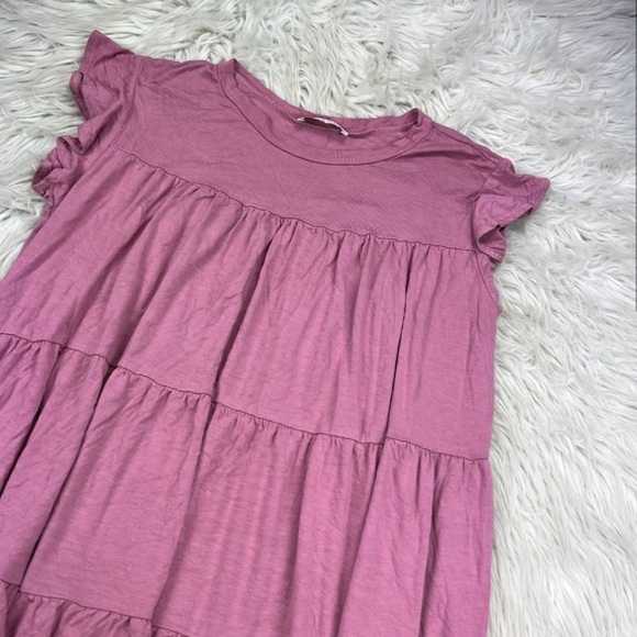 Emory Park Women's Pink Tiered Shift Dress Barbiecore - Picture 4 of 6